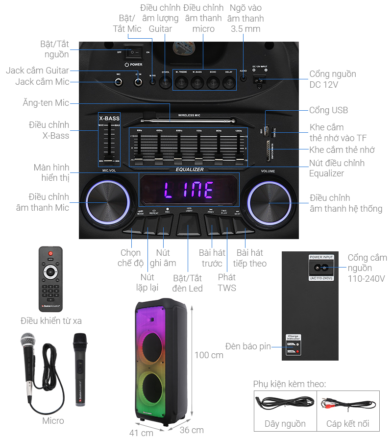 Loa kéo karaoke Boston Acoustics PARTY BOX BA-1202PB 300W - giá ...