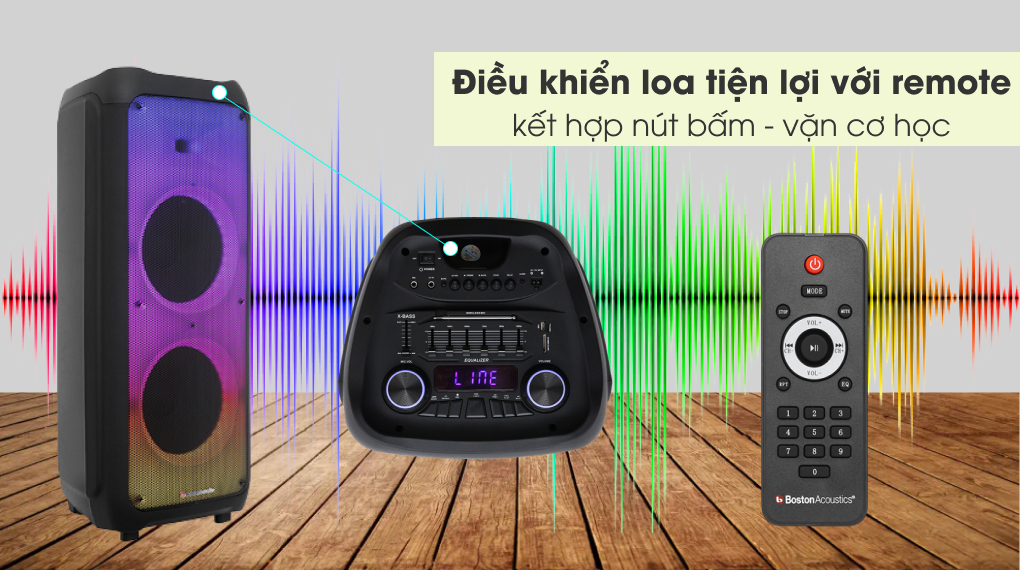 Loa karaoke Boston Acoustics PARTY BOX BA-1202PB 300W - Điều khiển Loa karaoke Boston Acoustics PARTY BOX BA-1202PB 300W - Điều khiển