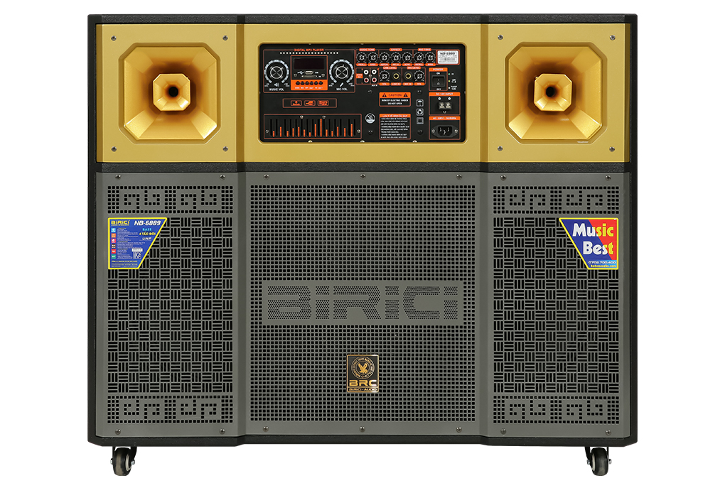 Loa kéo karaoke Birici NB-6889 1200W Màu Đen - Vàng