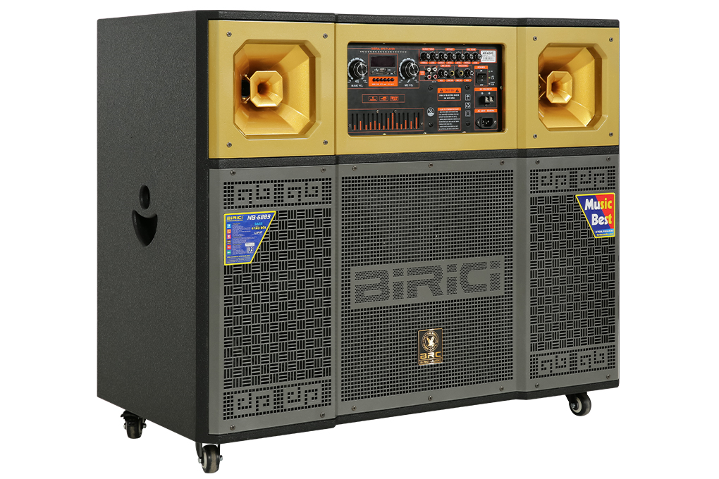 Loa kéo karaoke Birici NB-6889 1200W Màu Đen - Vàng