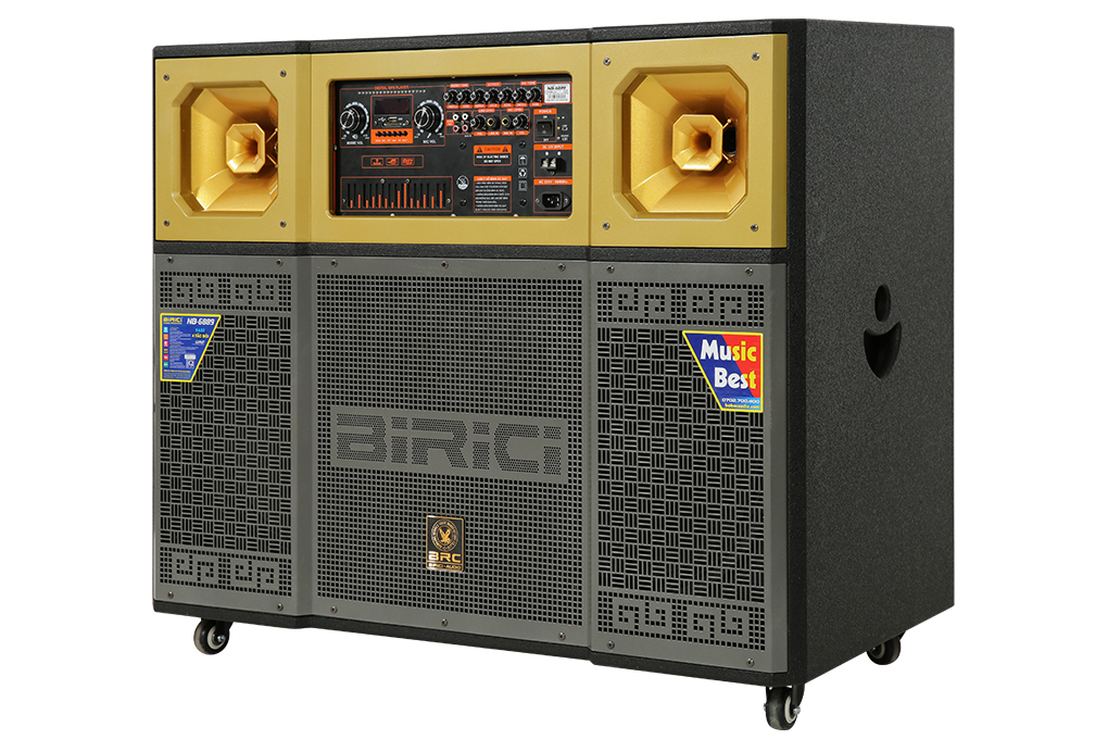 Loa kéo karaoke Birici NB-6889 1200W Màu Đen - Vàng