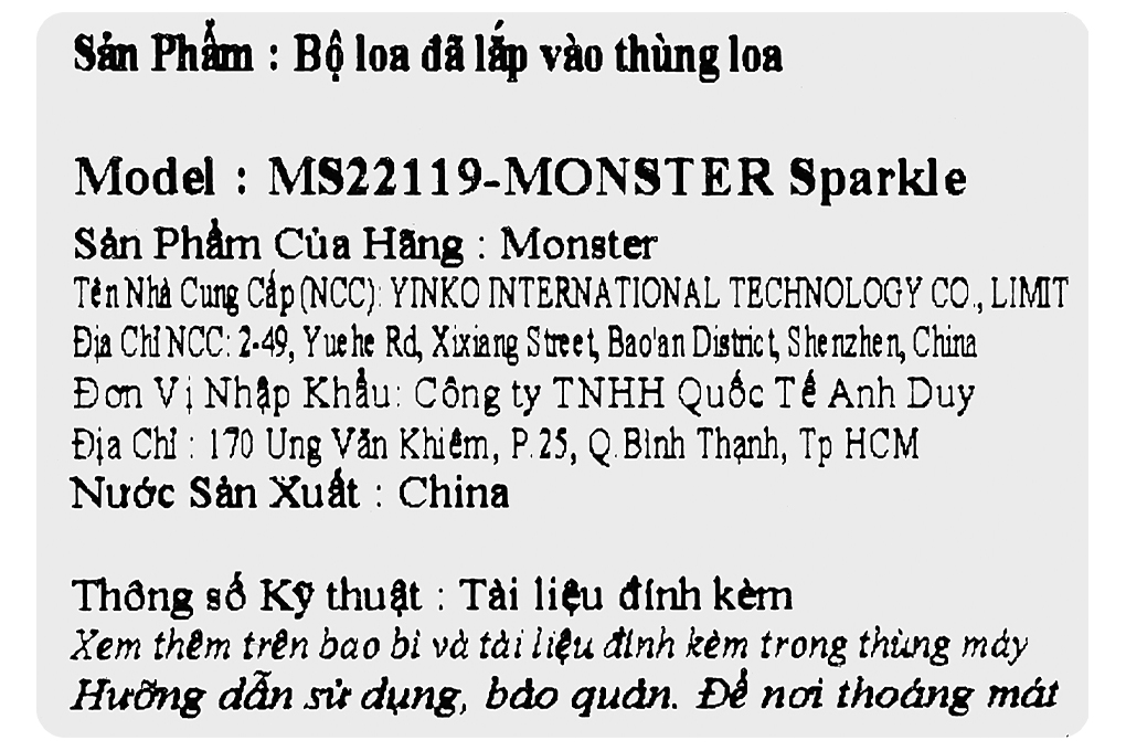 Loa Bluetooth Monster Sparkle Màu Đen