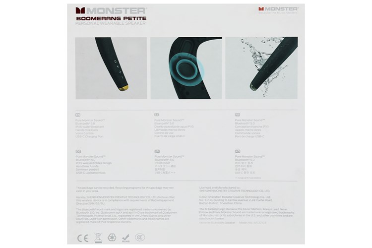 Loa Bluetooth Monster Boomerang Petite Màu Đen