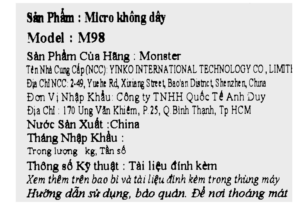 Micro không dây Monster M98 - 8