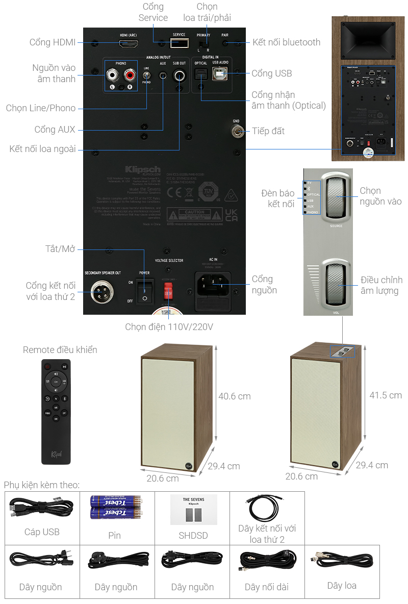 Cặp Loa Bluetooth Klipsch The Sevens