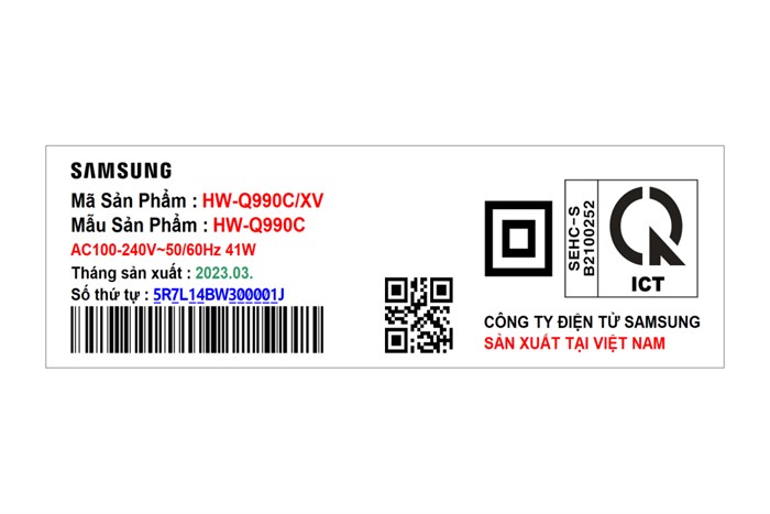 Bộ loa thanh Samsung HW-Q990C/XV 656W Màu Đen