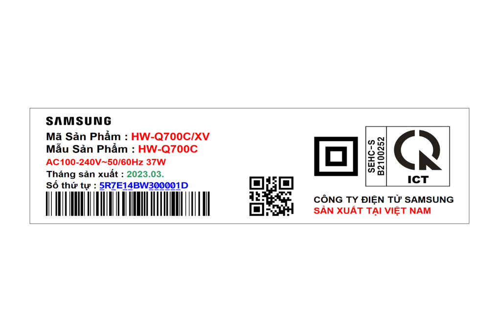Bộ loa thanh Samsung HW-Q700C/XV 320W Màu Đen