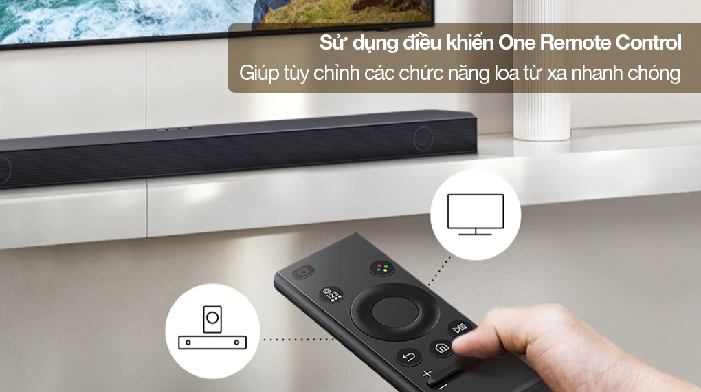 Bộ loa thanh Samsung HW-Q600C/XV 360W - Điều khiển từ xa qua One Remote Control nhanh chóng