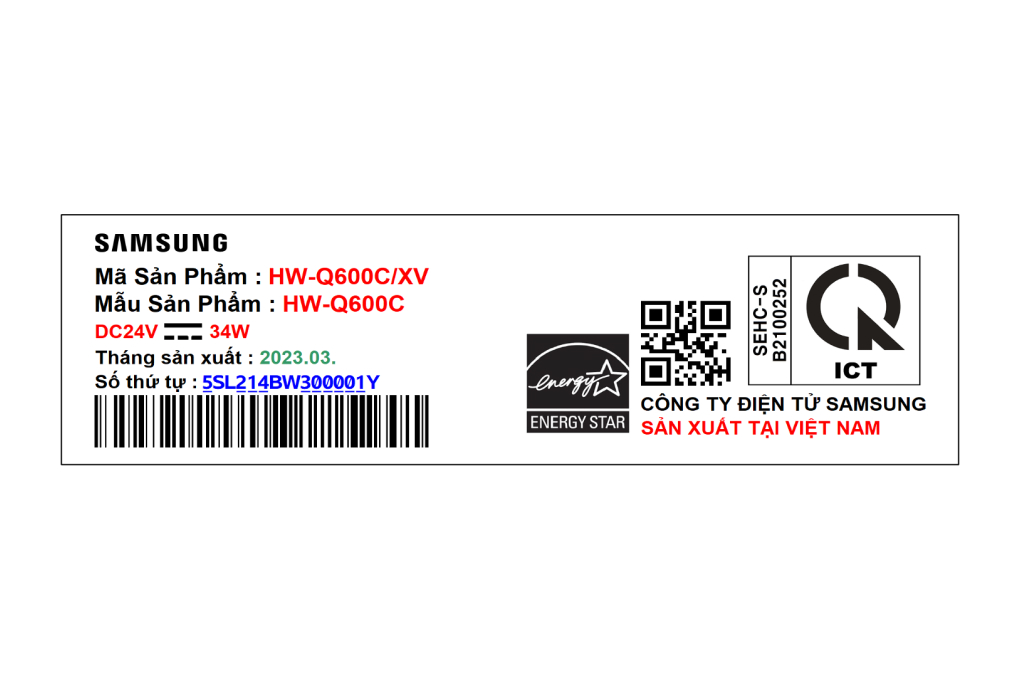 Bộ loa thanh Samsung HW-Q600C/XV 360W Màu Đen