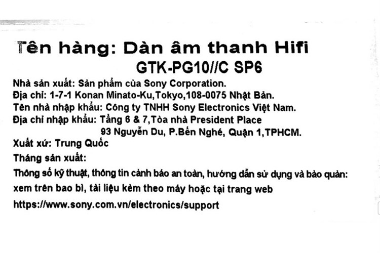 Loa Bluetooth Sony Hifi GTK-PG10 Màu Đen