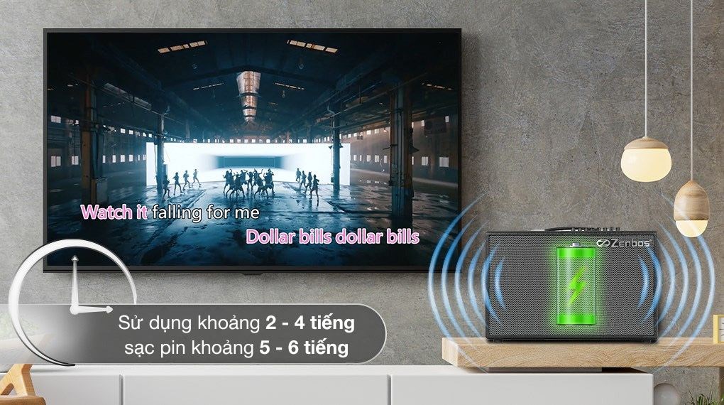 Loa karaoke xách tay Zenbos K-180 300W