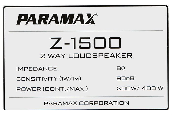 Cặp loa karaoke Paramax Z-1500 800W Màu Đen