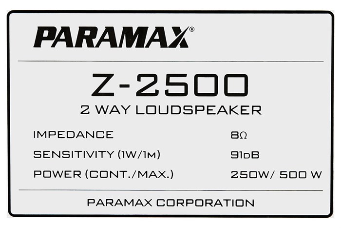 Cặp loa karaoke Paramax Z-2500 1000W Màu Đen
