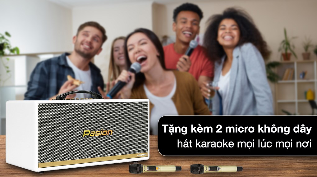 Loa karaoke xách tay PASION 2c White 400W
