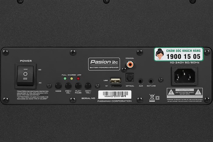 Loa karaoke xách tay PASION 2c Grey 400W Màu Xám