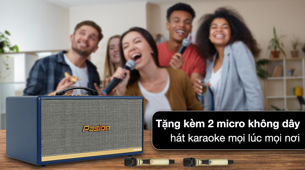 Loa karaoke xách tay PASION 2c Blue 400W