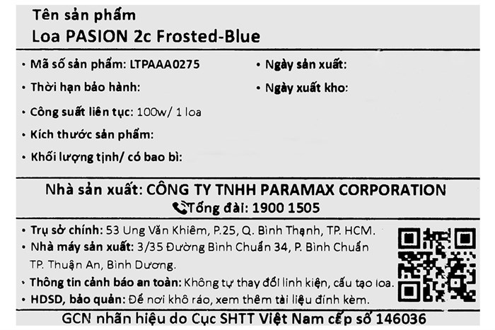 Loa karaoke xách tay PASION 2c Blue 400W Màu Xanh Dương