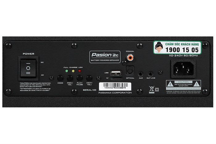 Loa karaoke xách tay PASION 2c Blue 400W Màu Xanh Dương