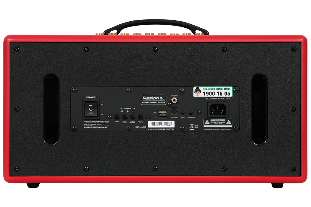 Loa karaoke xách tay PASION 2c Red 400W Màu Đỏ