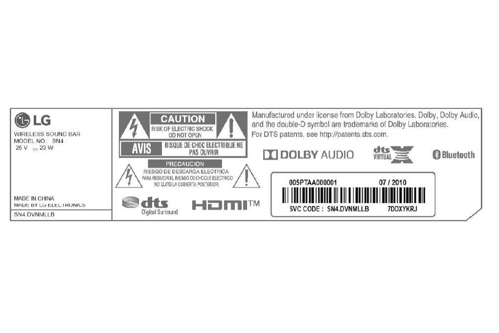 Bộ loa thanh LG SN4 300W Màu Đen