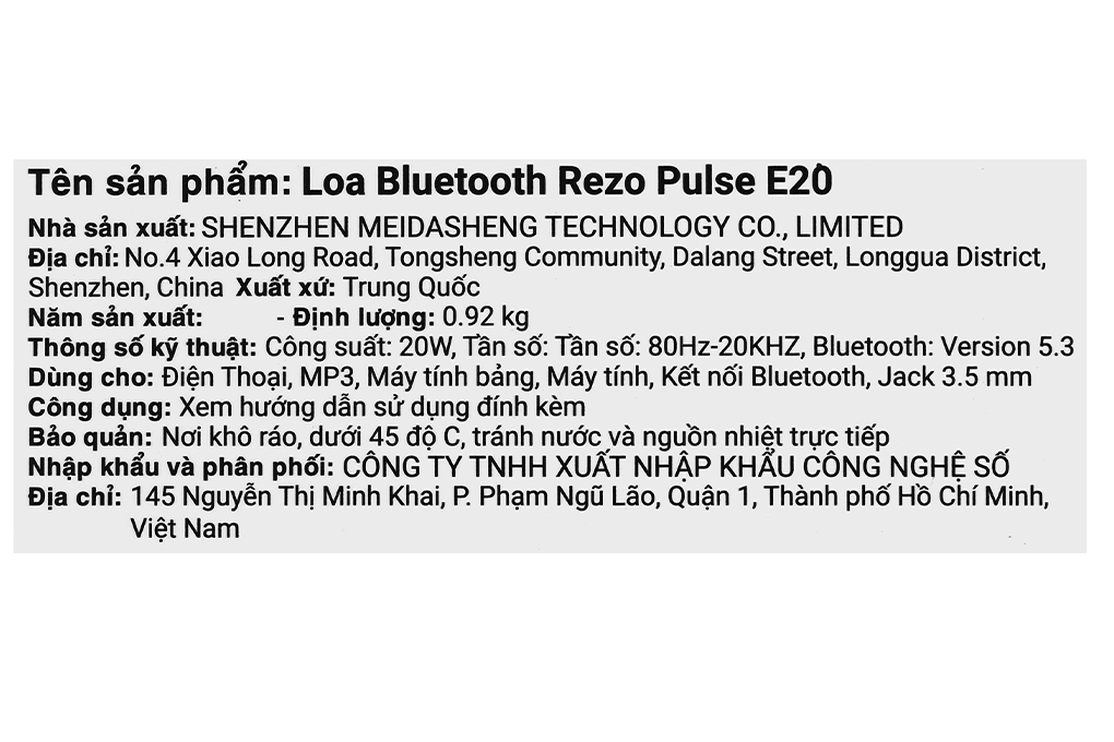 Loa Bluetooth Rezo Pulse E20 - 11