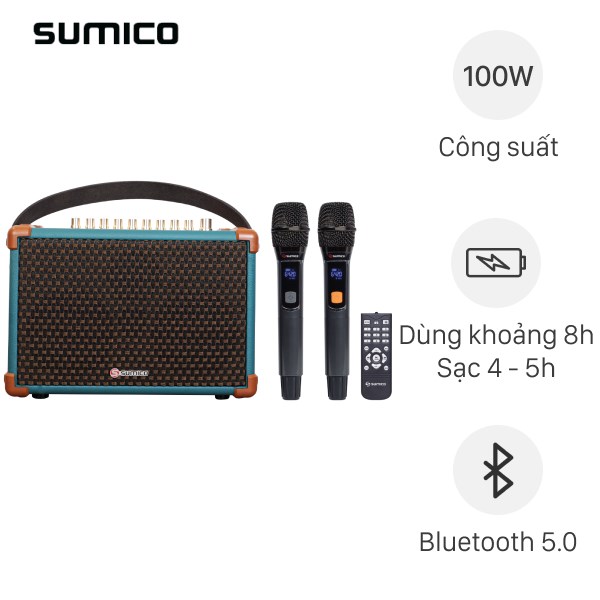 Loa karaoke xách tay Sumico BELLA 42 Blue 100W