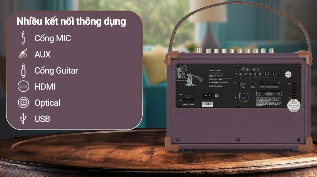 Loa karaoke xách tay Sumico BELLA 42 Purple 100W