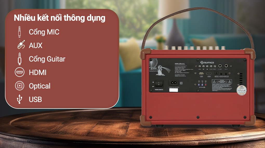 Loa karaoke xách tay Sumico BELLA 42 Red 100W