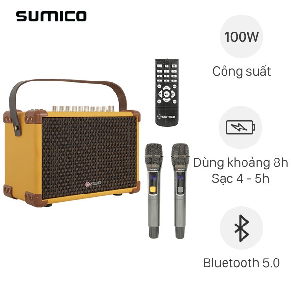 Loa karaoke xách tay Sumico BELLA 42 Yellow 100W - giá tốt, chính ...