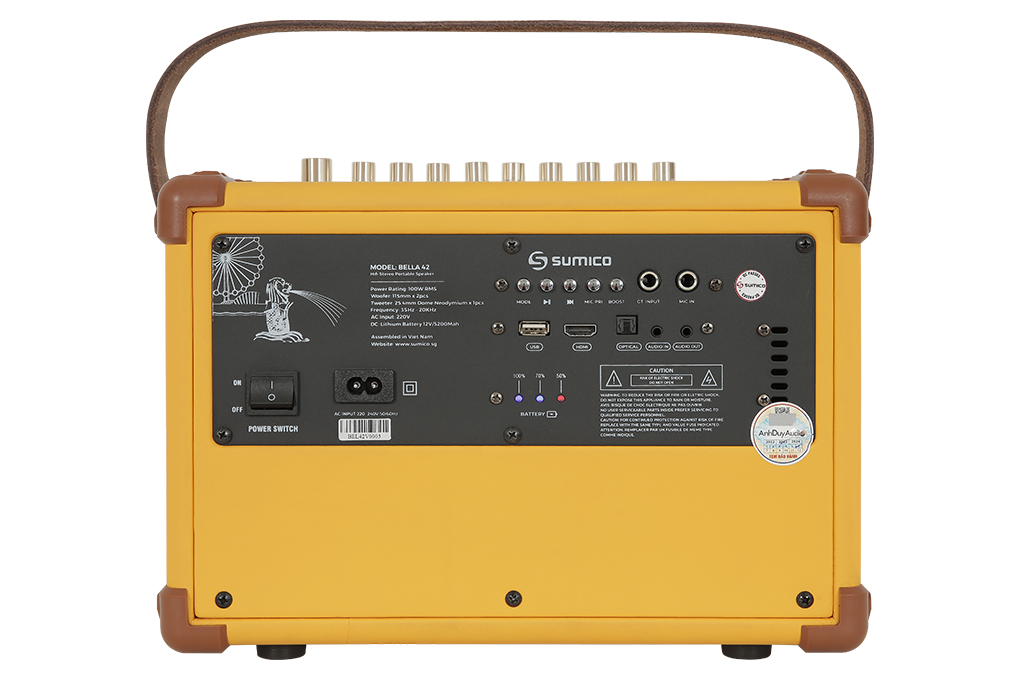 Loa karaoke xách tay Sumico BELLA 42 Yellow 100W - 4