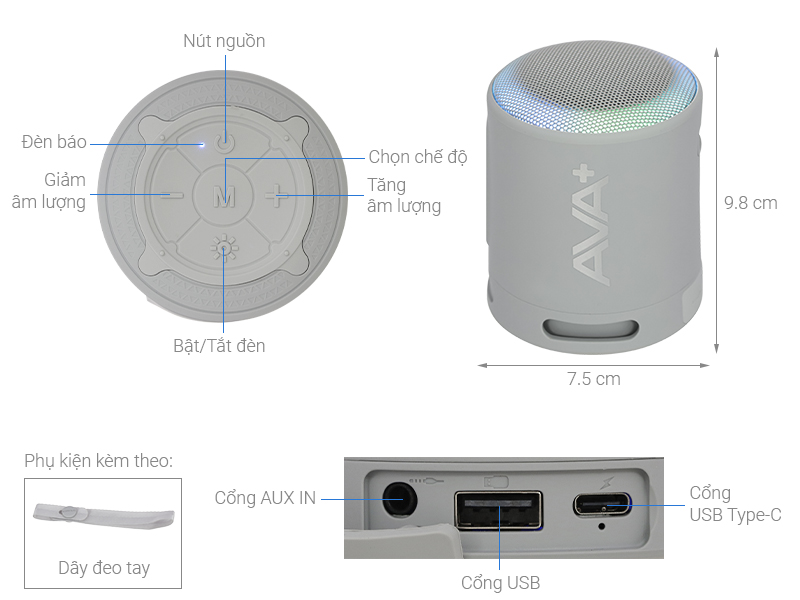 Loa Bluetooth AVA+ FreeGo F13