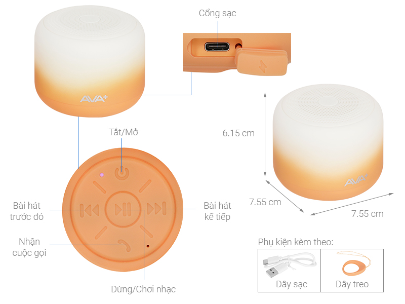 Loa Bluetooth AVA+ MiniPod Y23