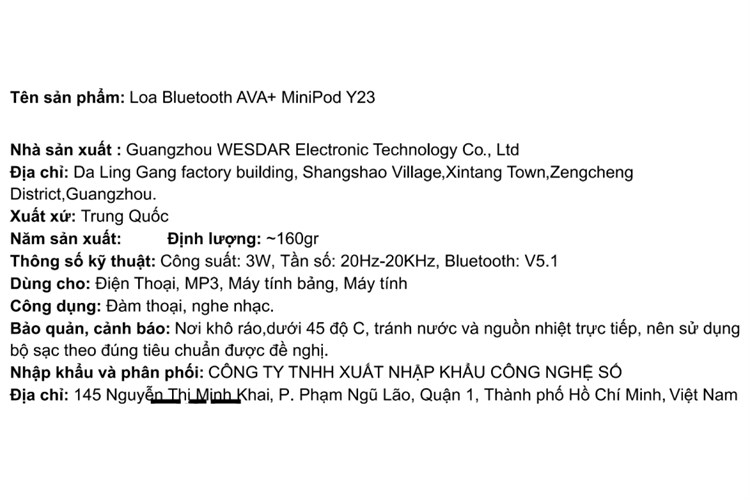 Loa Bluetooth AVA+ MiniPod Y23 Màu Tím nhạt
