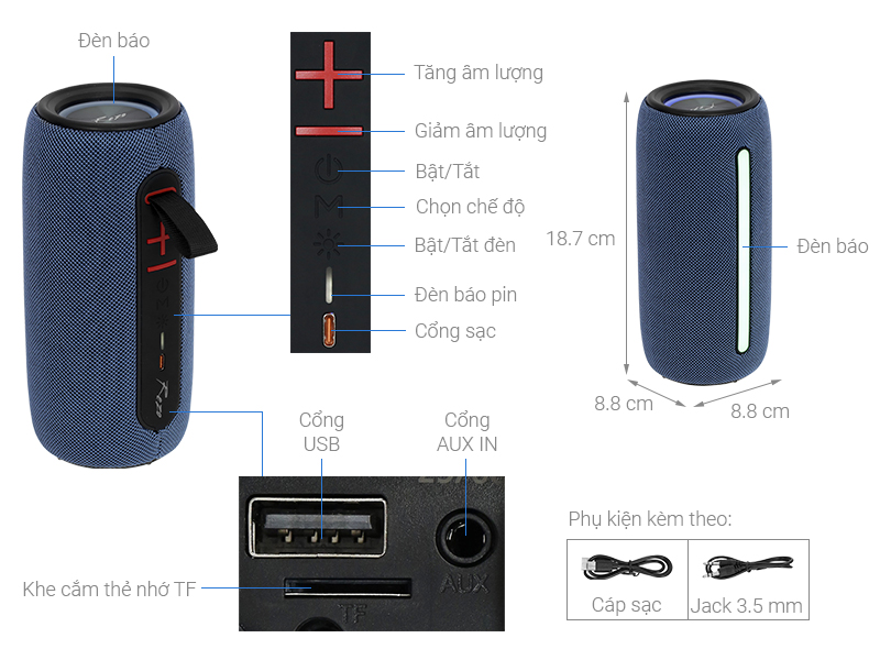 Loa Bluetooth Rezo Light Motion K118