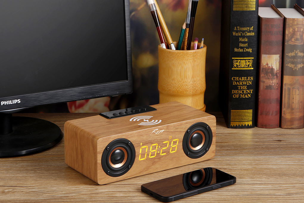 Loa Bluetooth Rezo Wooden Box Màu Nâu