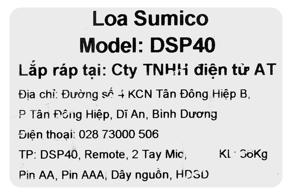 Loa kéo karaoke Sumico DSP40 350W Màu Đen - Vàng