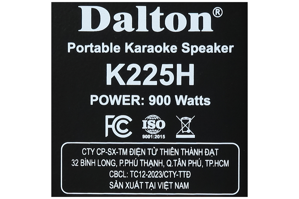 Loa karaoke xách tay Dalton K225H 900W Màu Đen