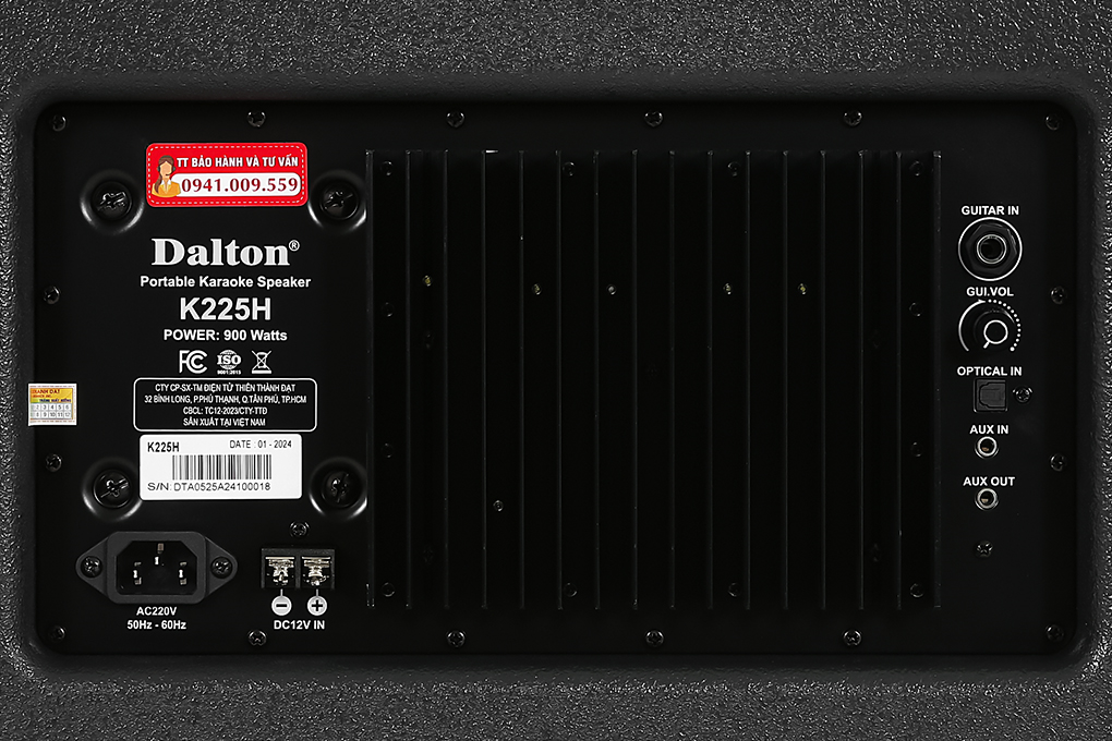 Loa karaoke xách tay Dalton K225H 900W Màu Đen