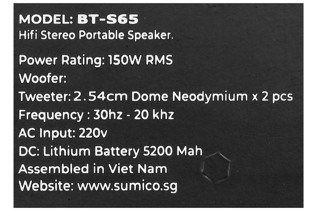 Loa karaoke xách tay Sumico BT-S65 150W Màu Nâu