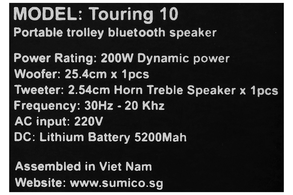 Loa kéo Sumico Touring 10 200W - 16