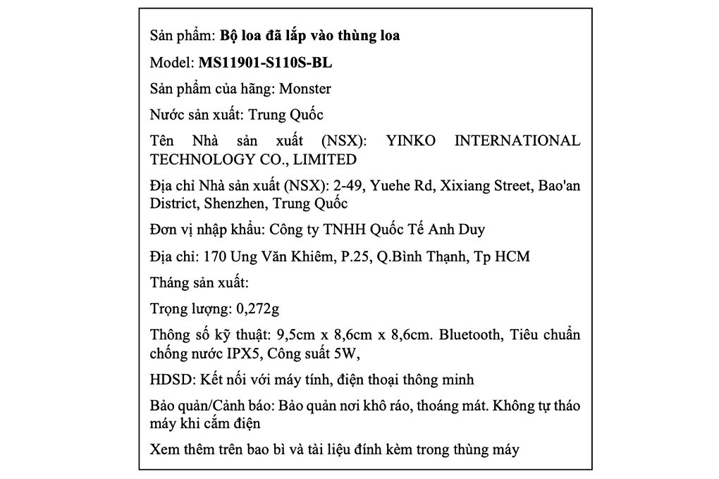 Loa Bluetooth Monster S110 Superstar MS11901 - 15