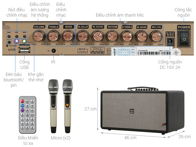 Loa karaoke xách tay Mobell MK-4260A