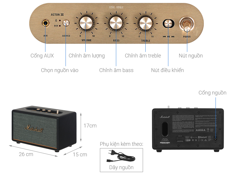 Loa Bluetooth Marshall Acton III