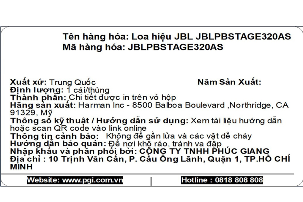 Loa Bluetooth JBL Partybox 320 Màu Đen