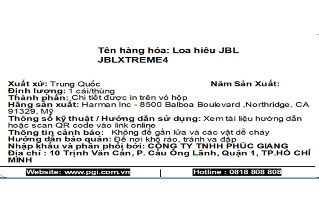 Loa Bluetooth JBL Xtreme 4 Màu Đen