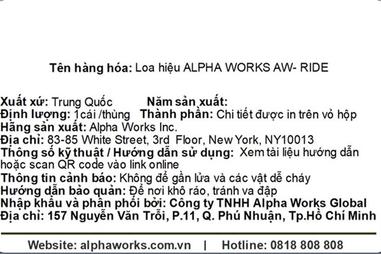 Loa Bluetooth Alpha Works AW-Ride Màu Đỏ