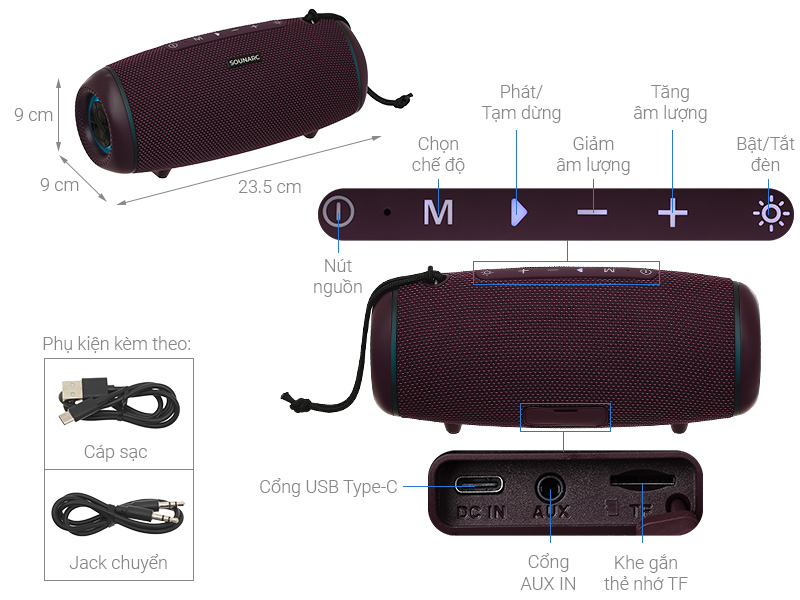 Loa Bluetooth Sounarc R1 Portable Speaker