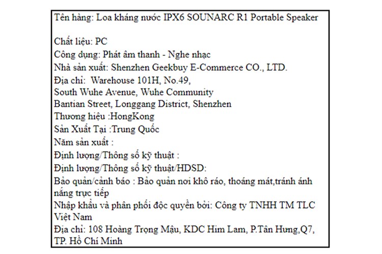 Loa Bluetooth Sounarc R1 Portable Speaker Màu Đỏ đô