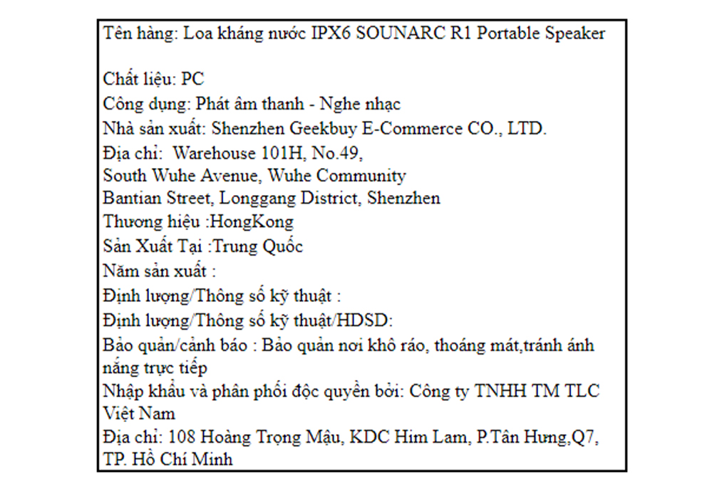 Loa Bluetooth Sounarc R1 Portable Speaker Màu Đỏ đô