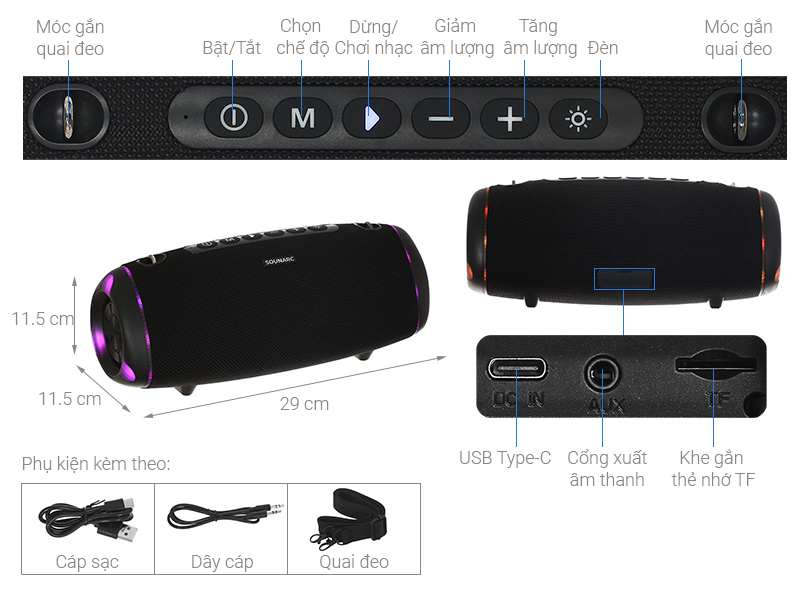 Loa Bluetooth Sounarc R2 Portable Speaker